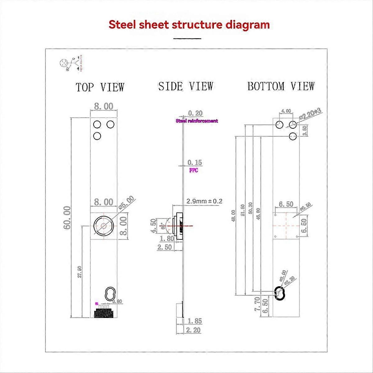 OV9726 USB Camera Module 1MP 66 Fixed Focus Plug & Play for Laptops and QR-Code Scanning Devices