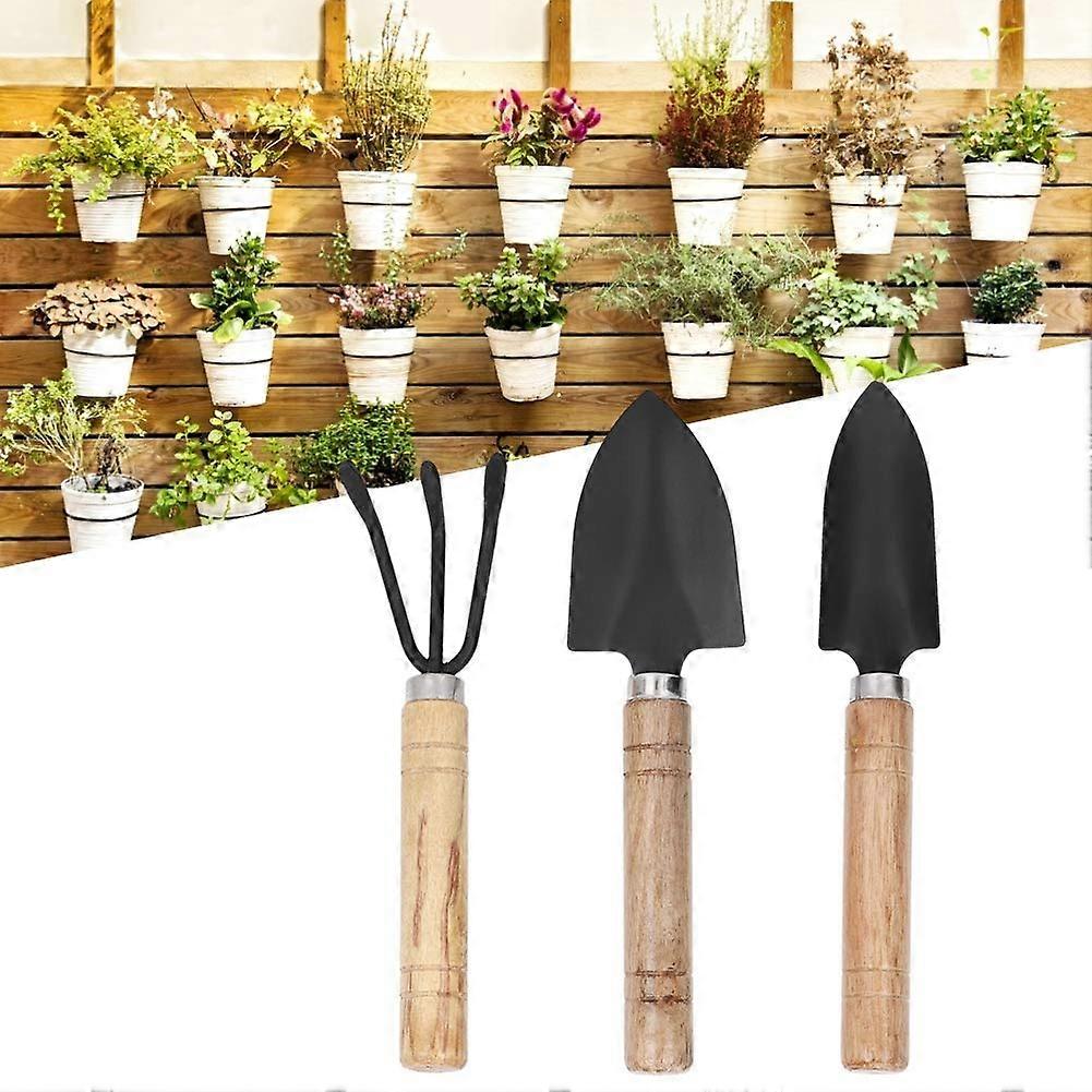 Mini Garden Tools Set Compact Spade Rake Shovel for Flower Pots Durable Metal 3PCS Kit