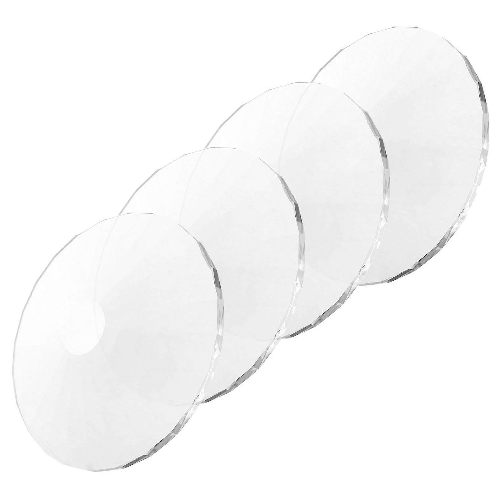 Transparent Glass Wine Glass Base for Stemware Foot Replacement 4Pcs