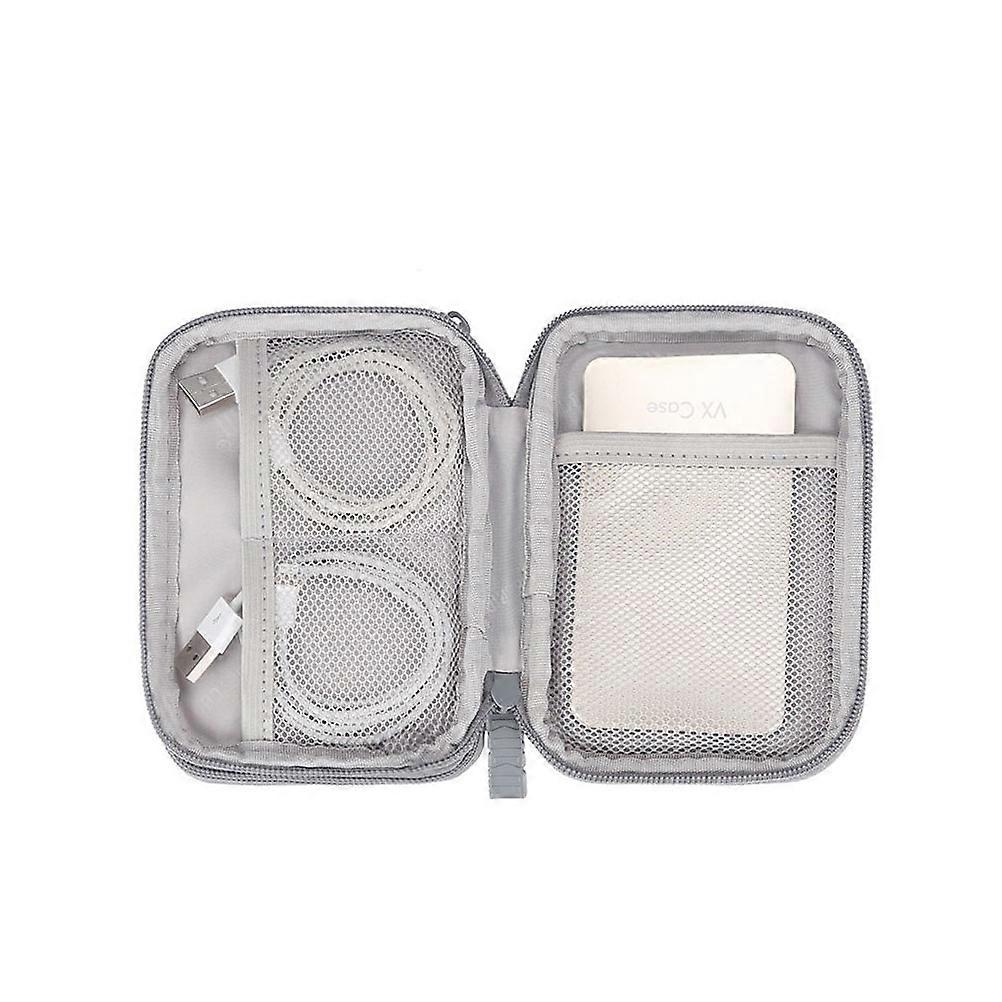 Data Cable Organizer Earphone Storage Bag for Storage 1Pcs Light Grey Pouch