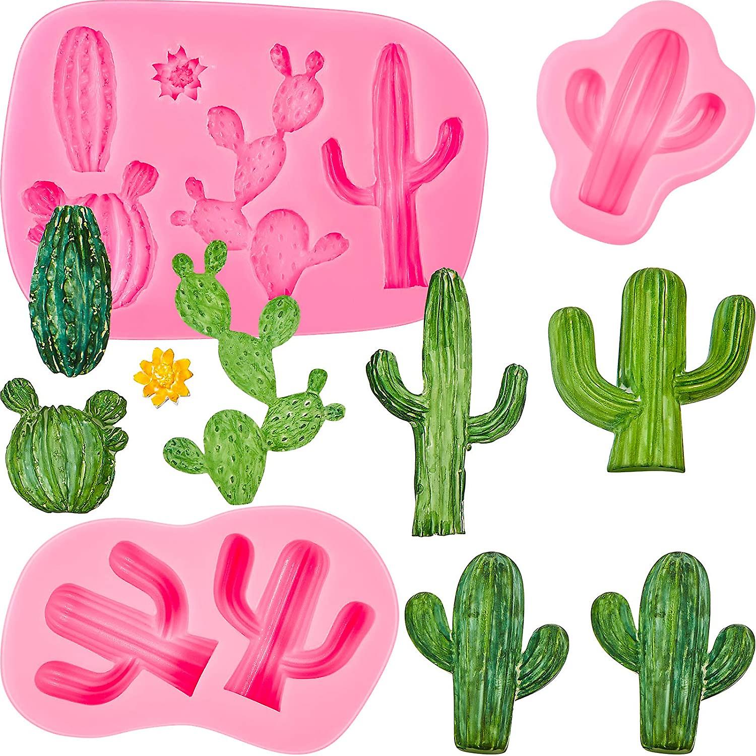 3 Stck Kaktus Silikon Fondant Formen Kakteen Hawaiianische Kuchenformen  Set fr die Herstellung von Zucker Schokolade Bonbongummipaste Cupcake  Kuchen ...