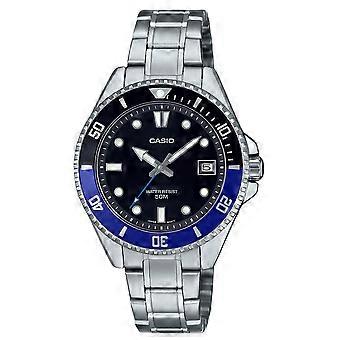 Casio Standard Analog Edelstahl Schwarzes Zifferblatt Quarz MDV-10D-1A2 Herrenuhr
