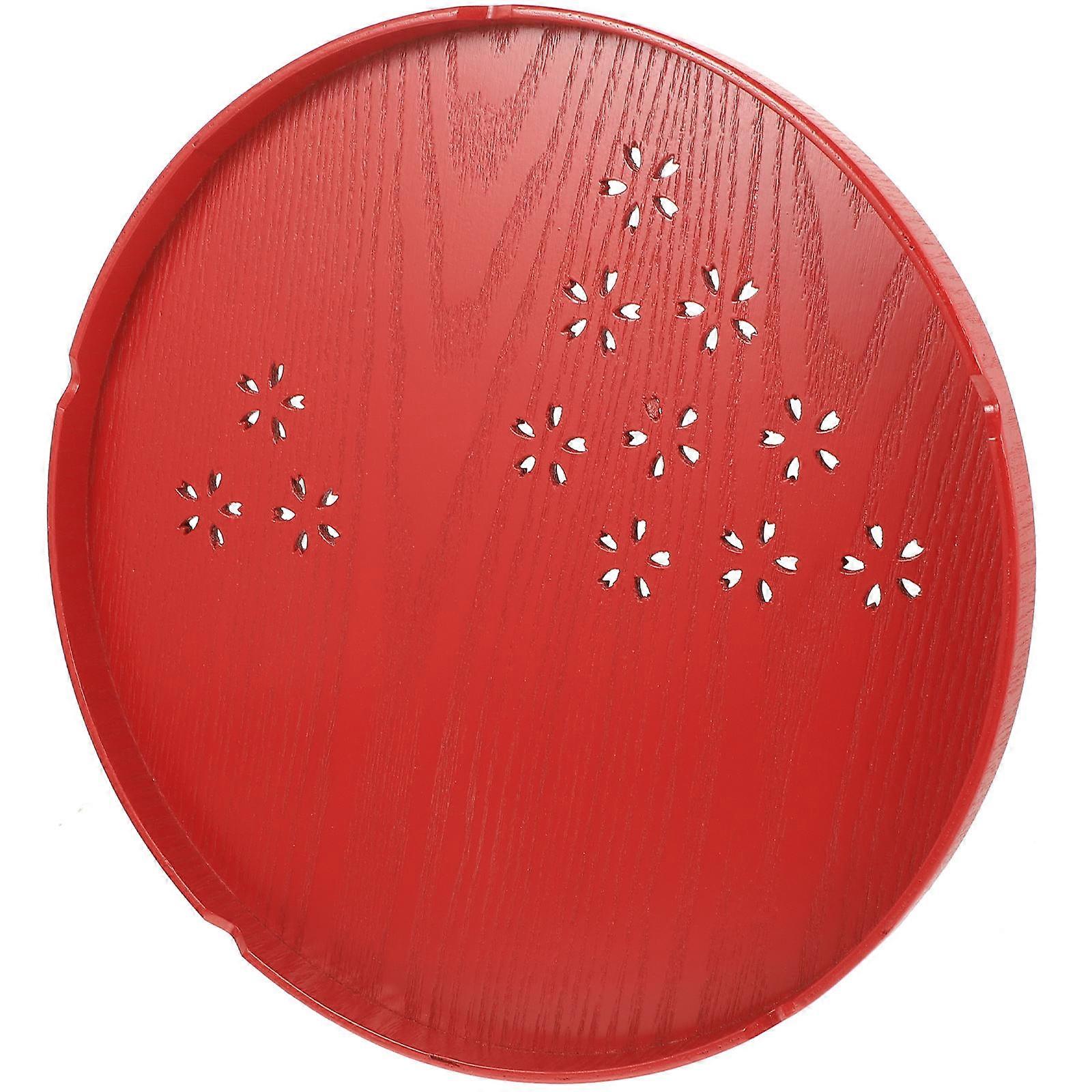 Dessert Tray Red Wooden Tray for Restaurant Serving