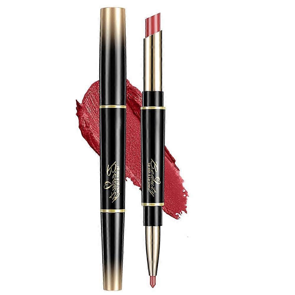 2 in 1 Matte Lipstick and Lip Liner Set, Double Ended Waterproof Long Lasting Full Coverage