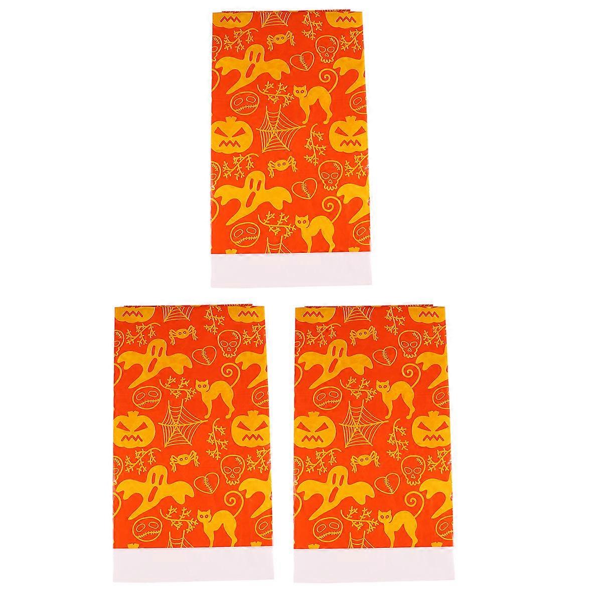 Party Tablecloth Supplies Rectangular Shape Plastic Material Halloween Theme For Restaurant 180X108CM 3Pcs