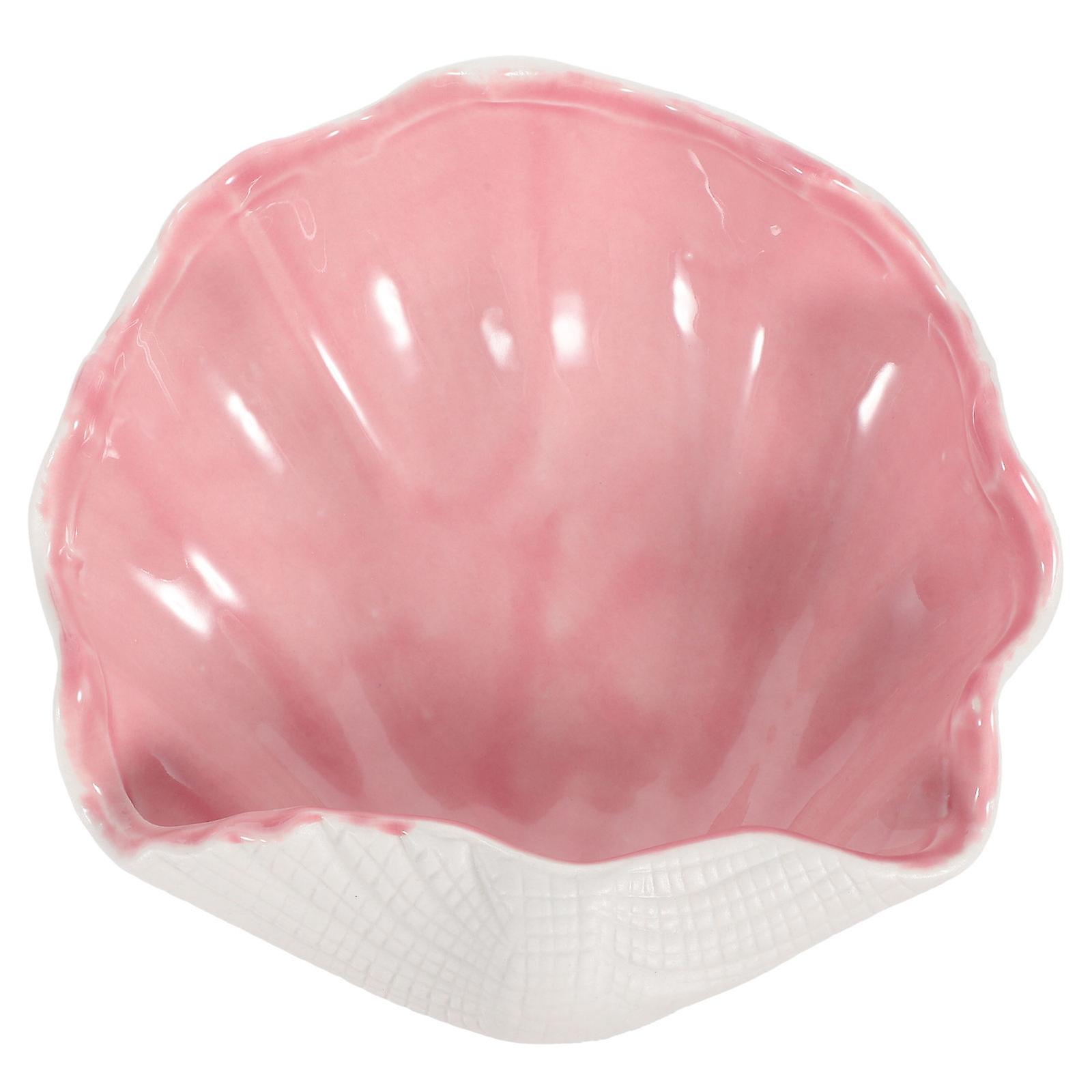 Shell Shape Bowl Candy Container for Storage 1 Piece Pink Creative Ornament