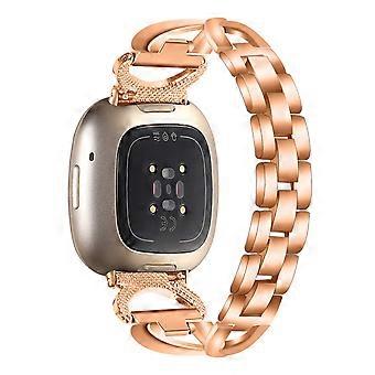 Cinturino in lega per Fitbit Versa 3 / Versa 4 / Sense 2, strass decor cinturino elegante bracciale bling