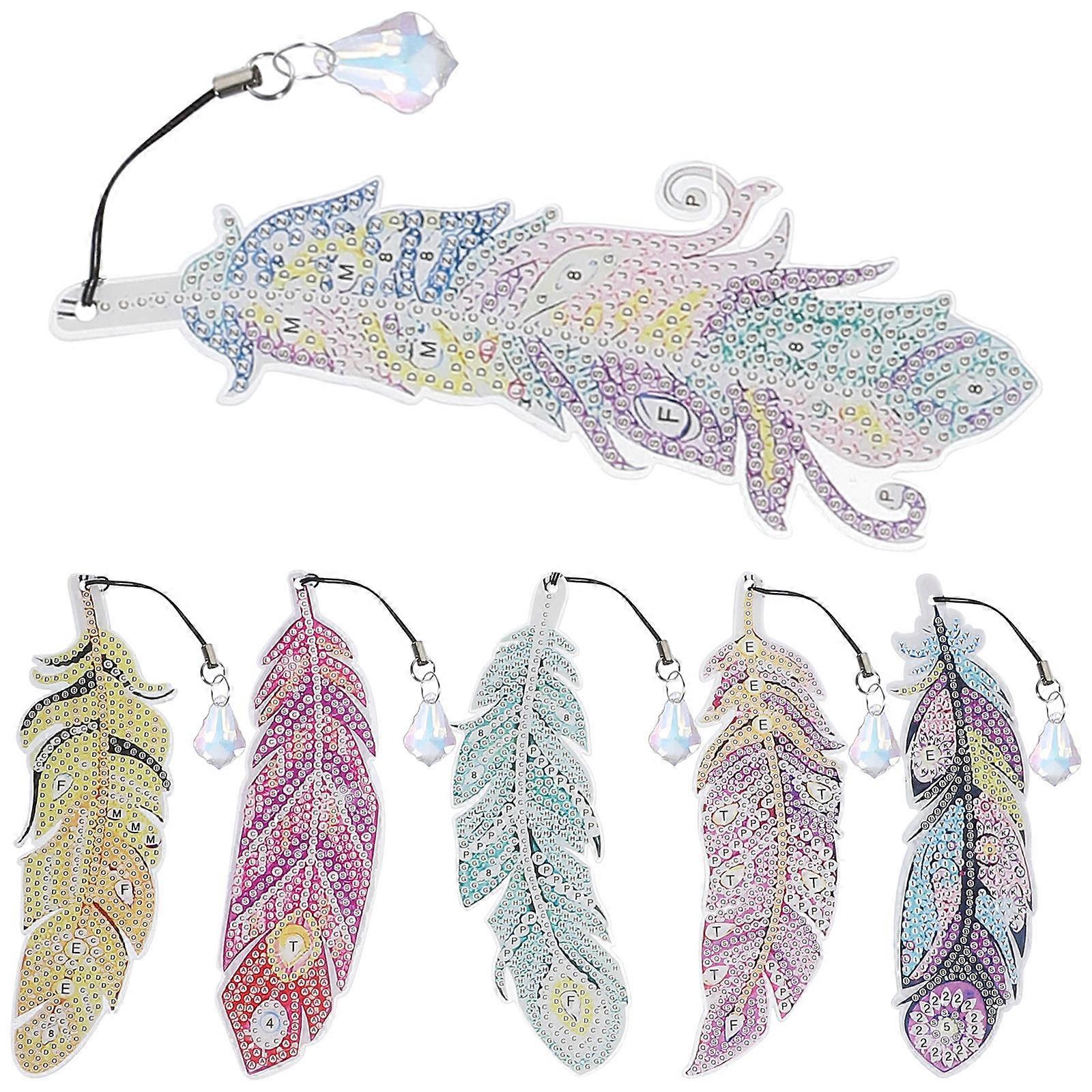 DIY Diamonds Acrylic Bookmark for Reading Use Plume Style 2Sets