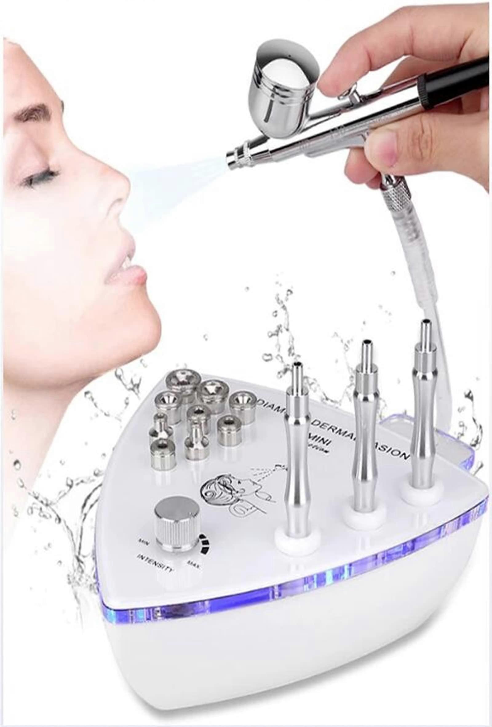 Diamond Microdermabrasion Machine with Spray Gun, Adjustable Vacuum, Multiple Tips for Face and Body