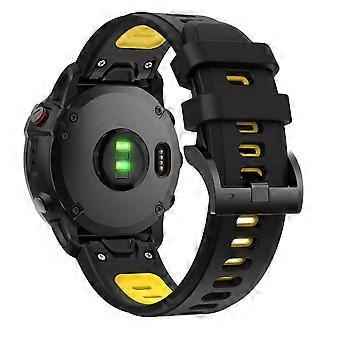 Bi-color Adjustable Quick Release Silicone Smart Watch Band Wrist Strap for Garmin Fenix 7X/6X Sapph