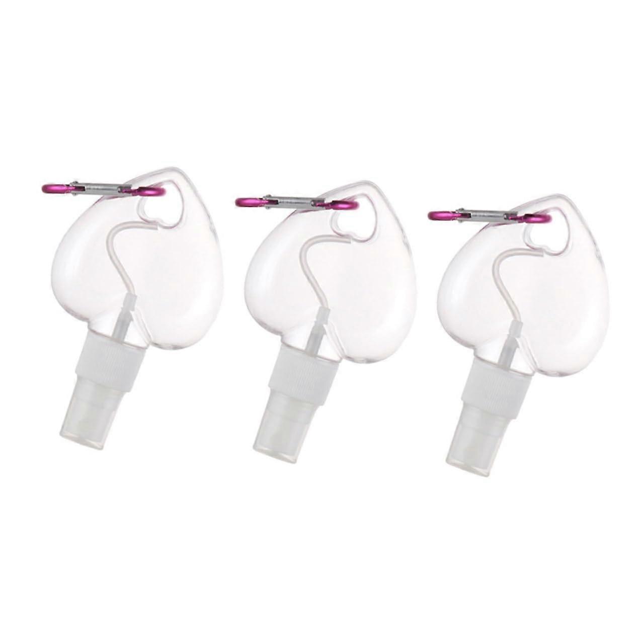 3PCS Travel Spray Bottles Heart Shape with Hooks Leak Proof Refillable Perfume Atomizer for Essential Oils