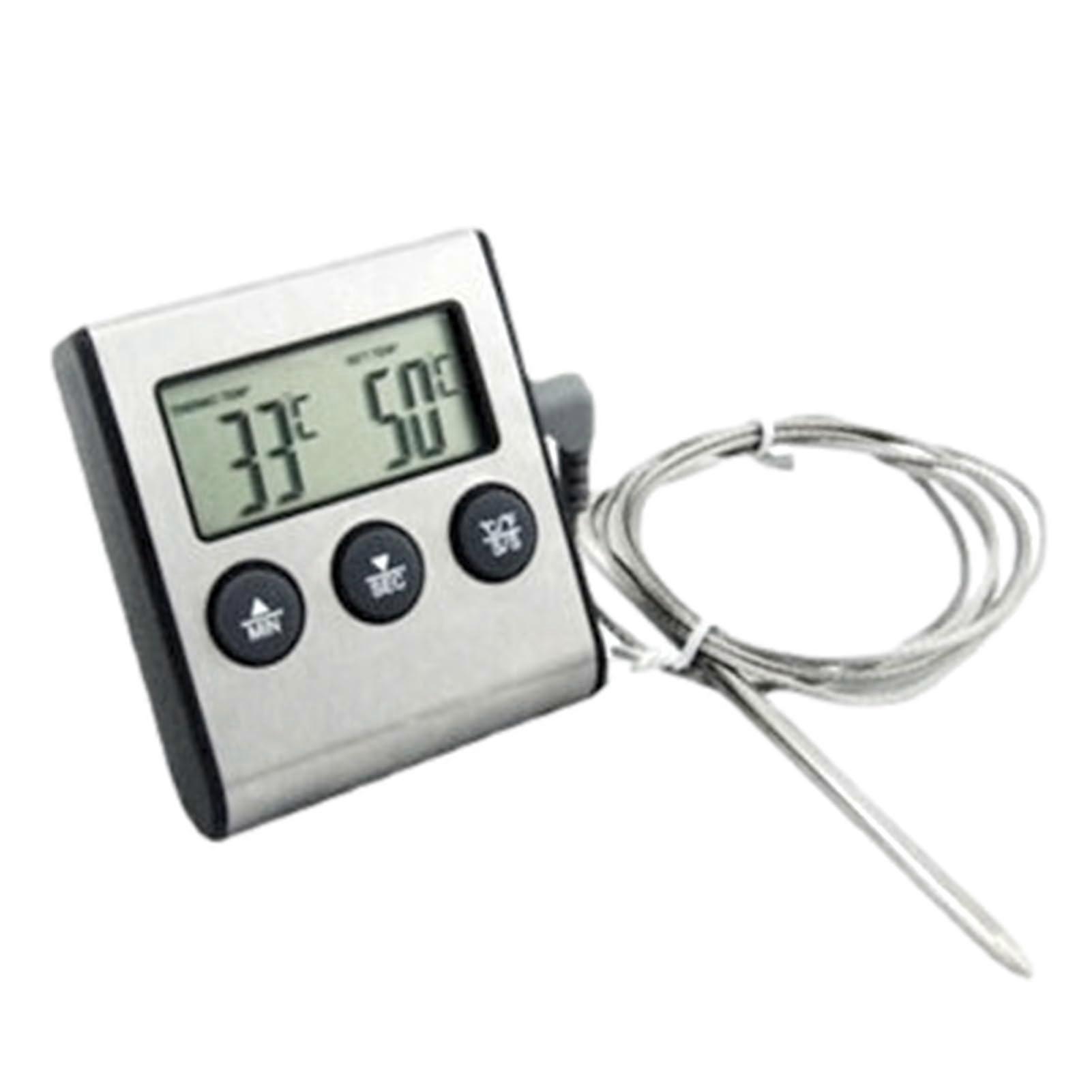 Digital Meat Thermometer with Instant Read Display, Magnetic Back, Cooking Timer, Wide Temp Range