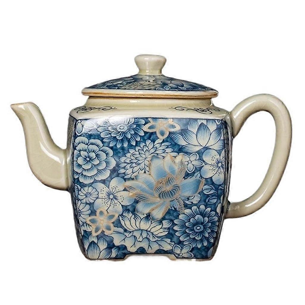 Handmade Ceramic Teapot with Infuser and Ergonomic Handle for Loose Leaf Tea Brewing