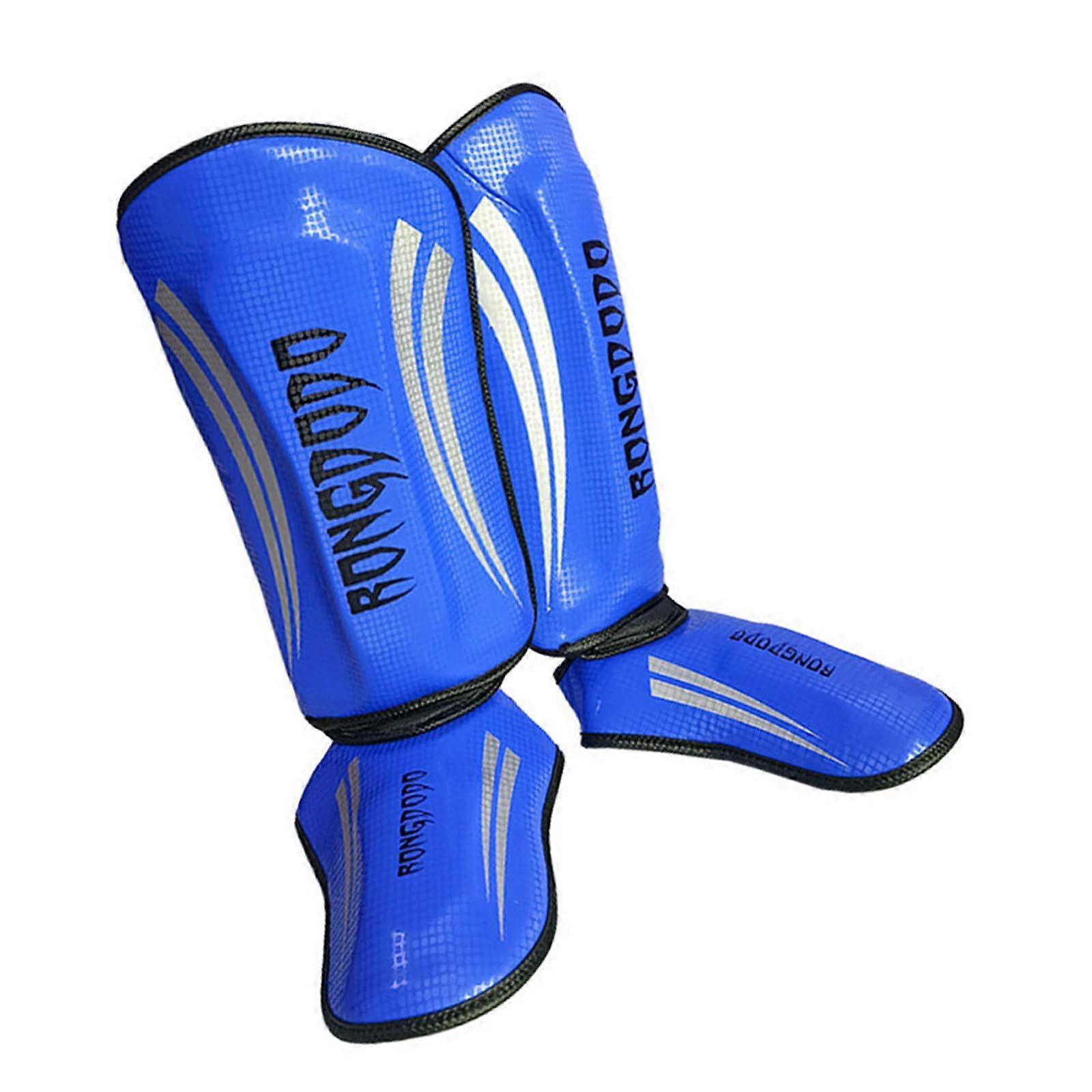 Kickboxing Shin Guards with Shock Absorption and Adjustable Strap for Martial Arts Sparring Training