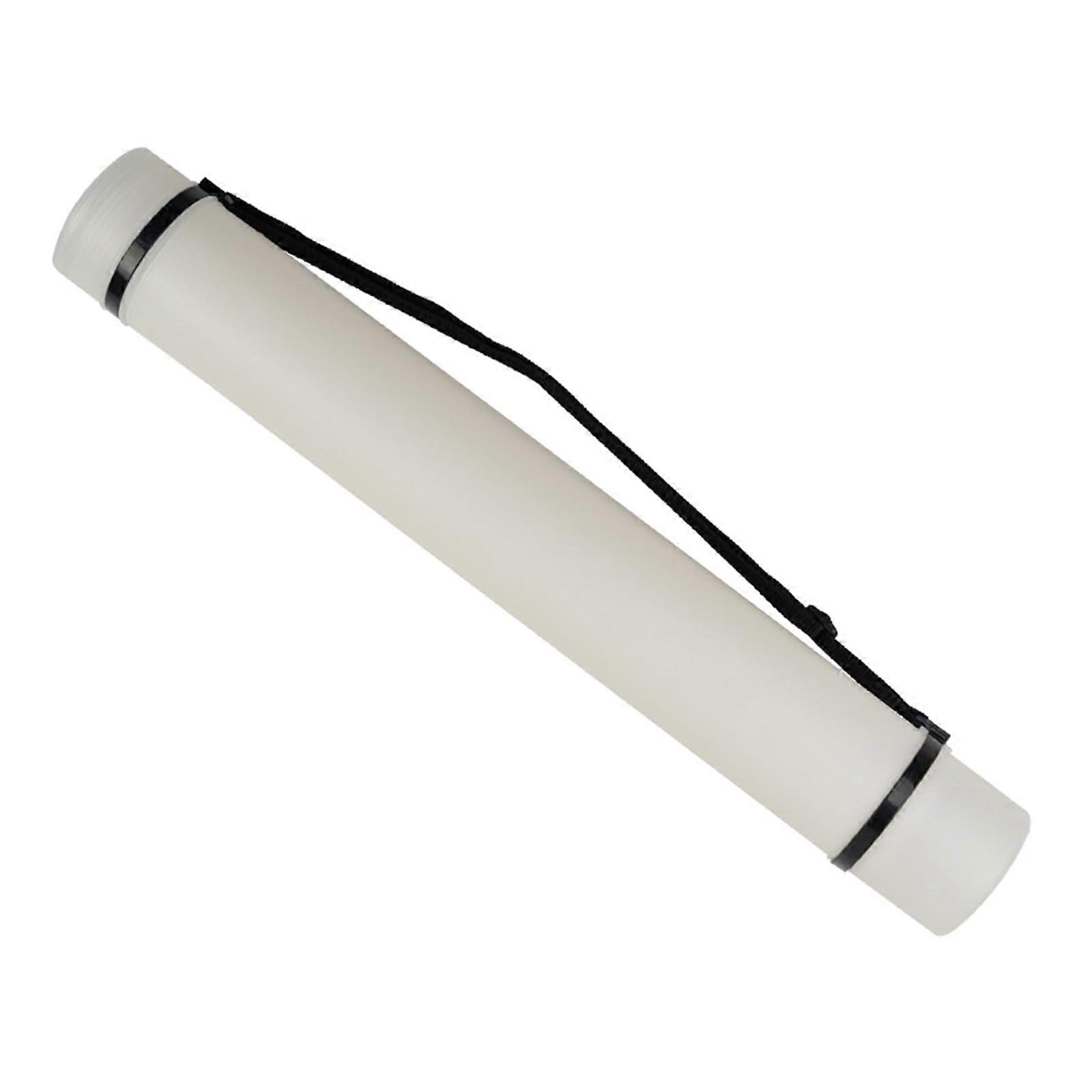 Adjustable Poster Tube with Strap, Telescoping Document Storage Case for Art Prints, White