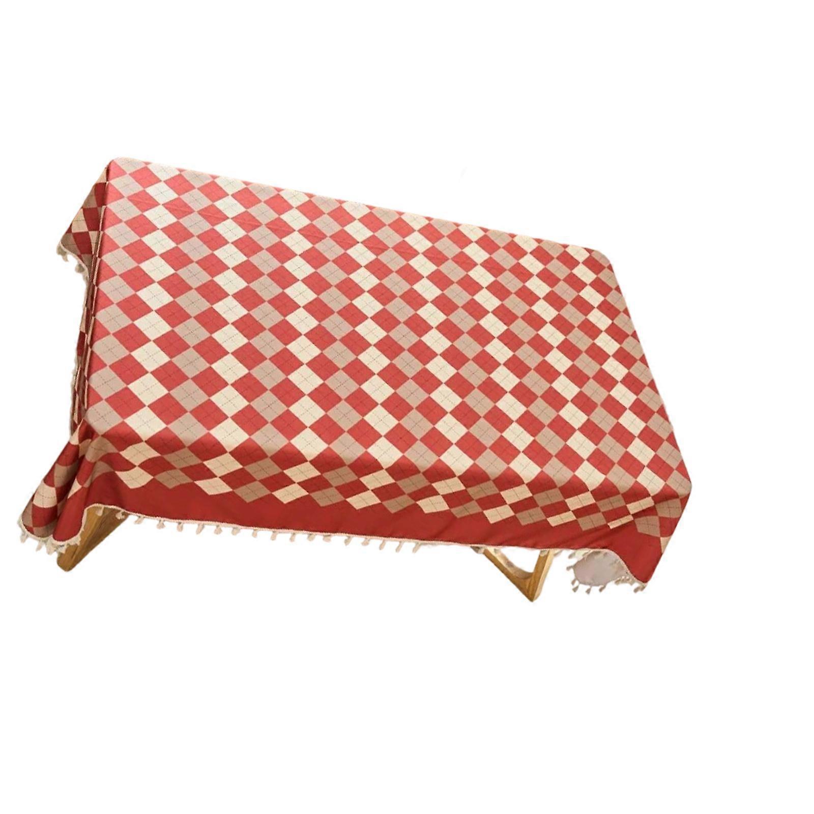 Grids Pattern Tablecloth for Dining Table Oil Resistant Easy Cleaning Surfaces Nonslip Designs Multiple Size Multicolor