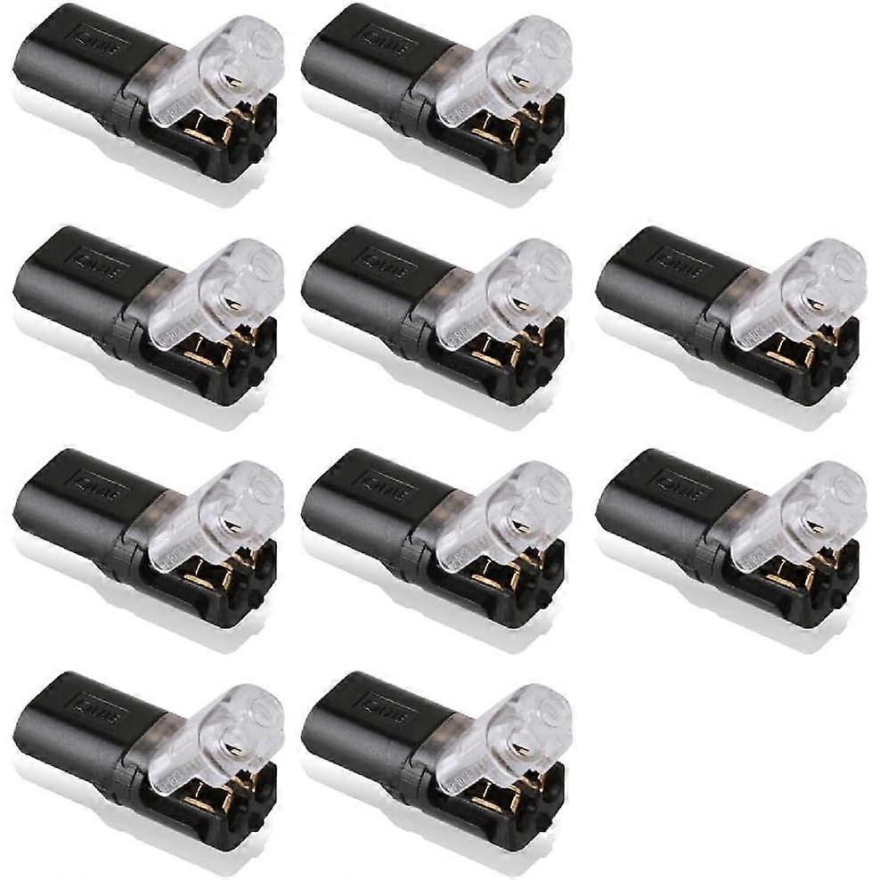 LED Wire Connectors 2 Pin 2 Way Quick PushIn Terminals for LED Lights, No Stripping, 10pcs