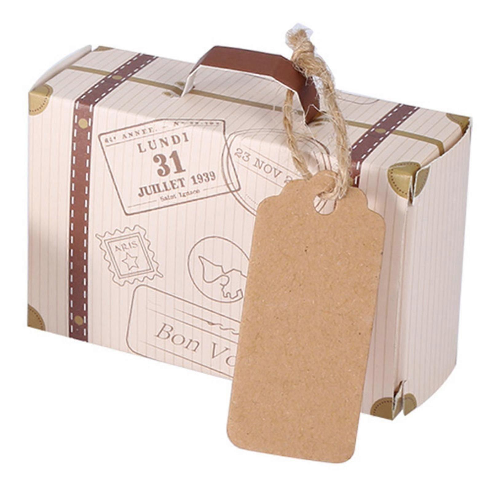 50pcs Mini Suitcase Candy Gift Boxes for Weddings or Birthdays