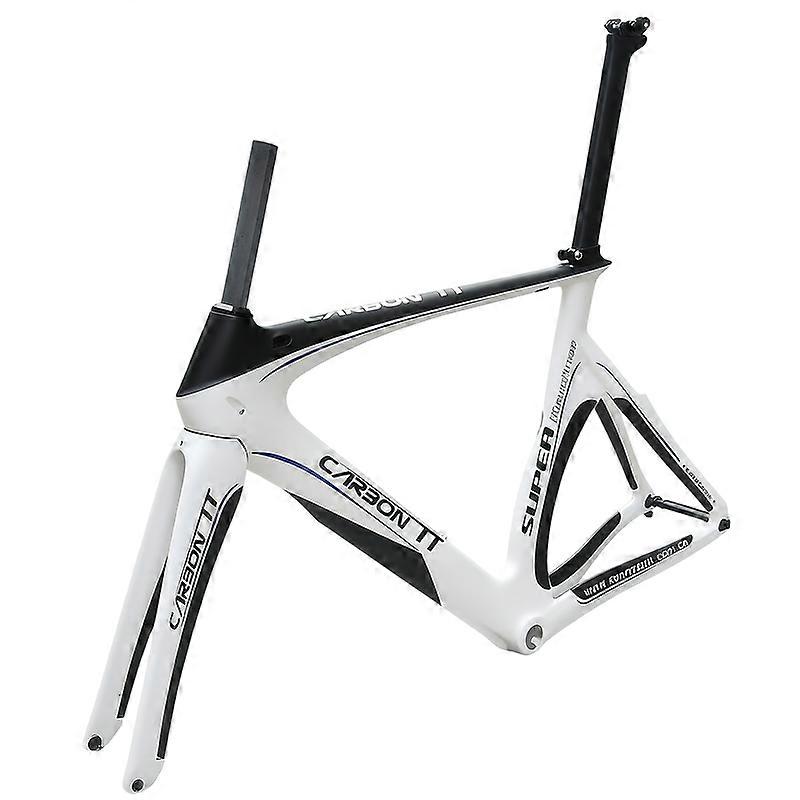 Professional White Carbon TT Bicycle Frame Road Time Trial Frameset 58cm