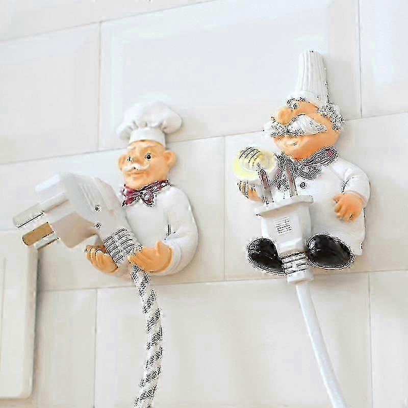 Creative Lovely Cartoon Chef Strong Storage Rack Hook Wall Decor Plug