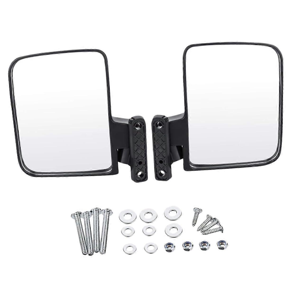 Golf Cart Side Mirrors and Rear View Mirrors Set, Adjustable, ImpactResistant, Easy Install