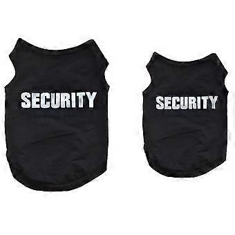 2x Ropa de invierno para mascotas: chaleco, camiseta, abrigo, vestido, suéter, ropa para cachorros y gatos "SEGURIDAD", negro, tallas XS y S