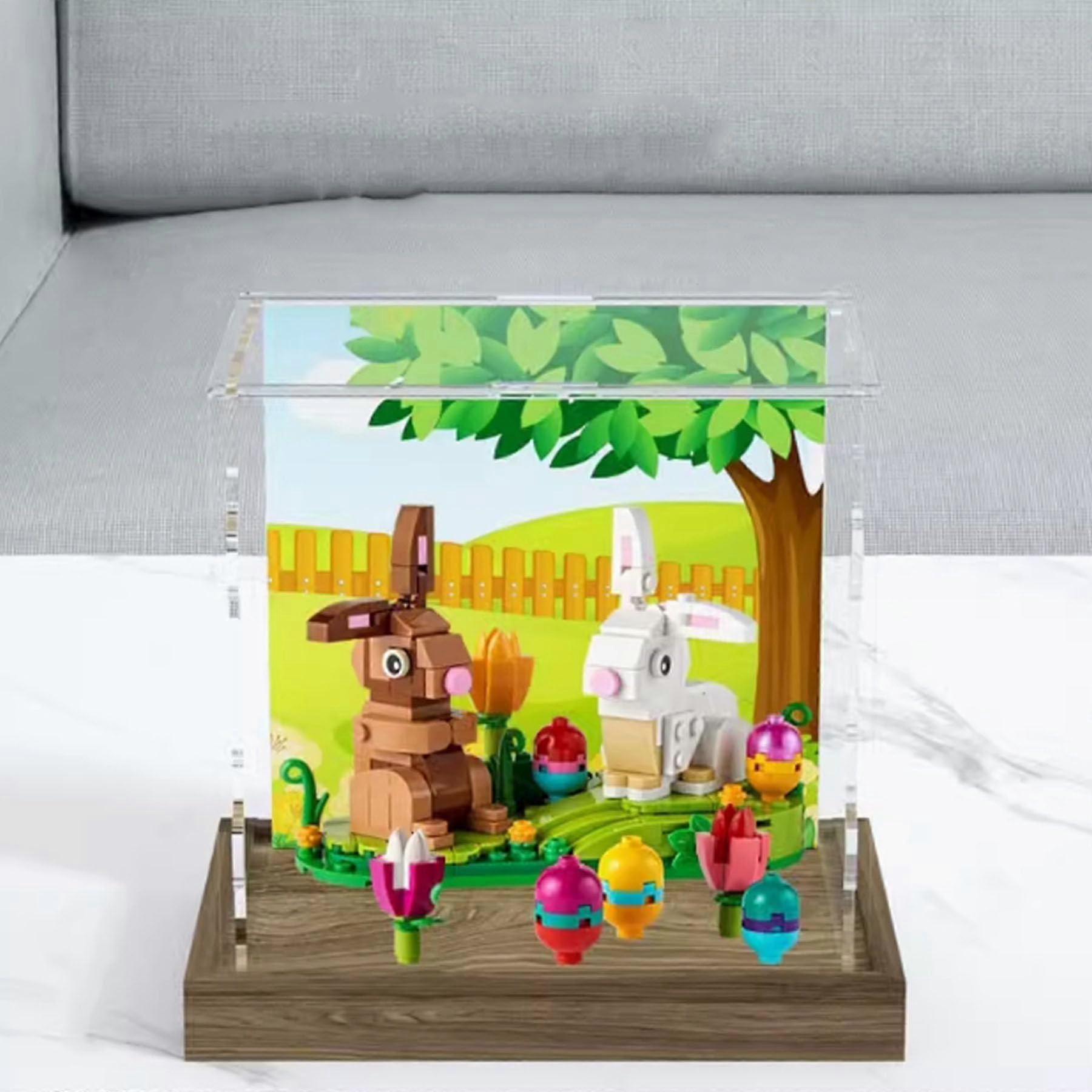 Transparent Acrylic Display Case for  40523 Rabbit, Dustproof Clear Box with Crystal View, 2mm