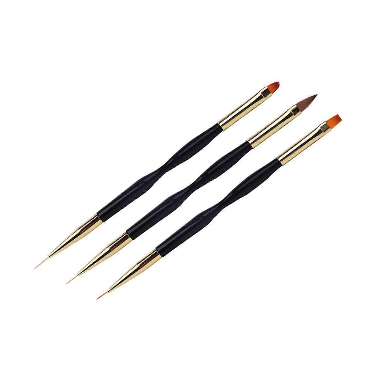 Professional Nail Art Brush Set with Long Handle for Precise Manicure Designs, 3pcs Kit