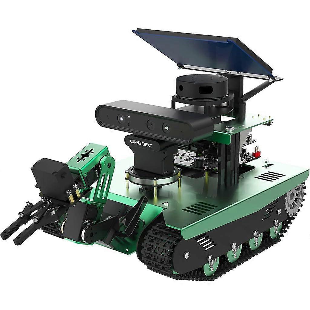 AI Robot Tank Kit with SLAM Lidar Mapping, HD Cameras, Python ROS Programming for Education