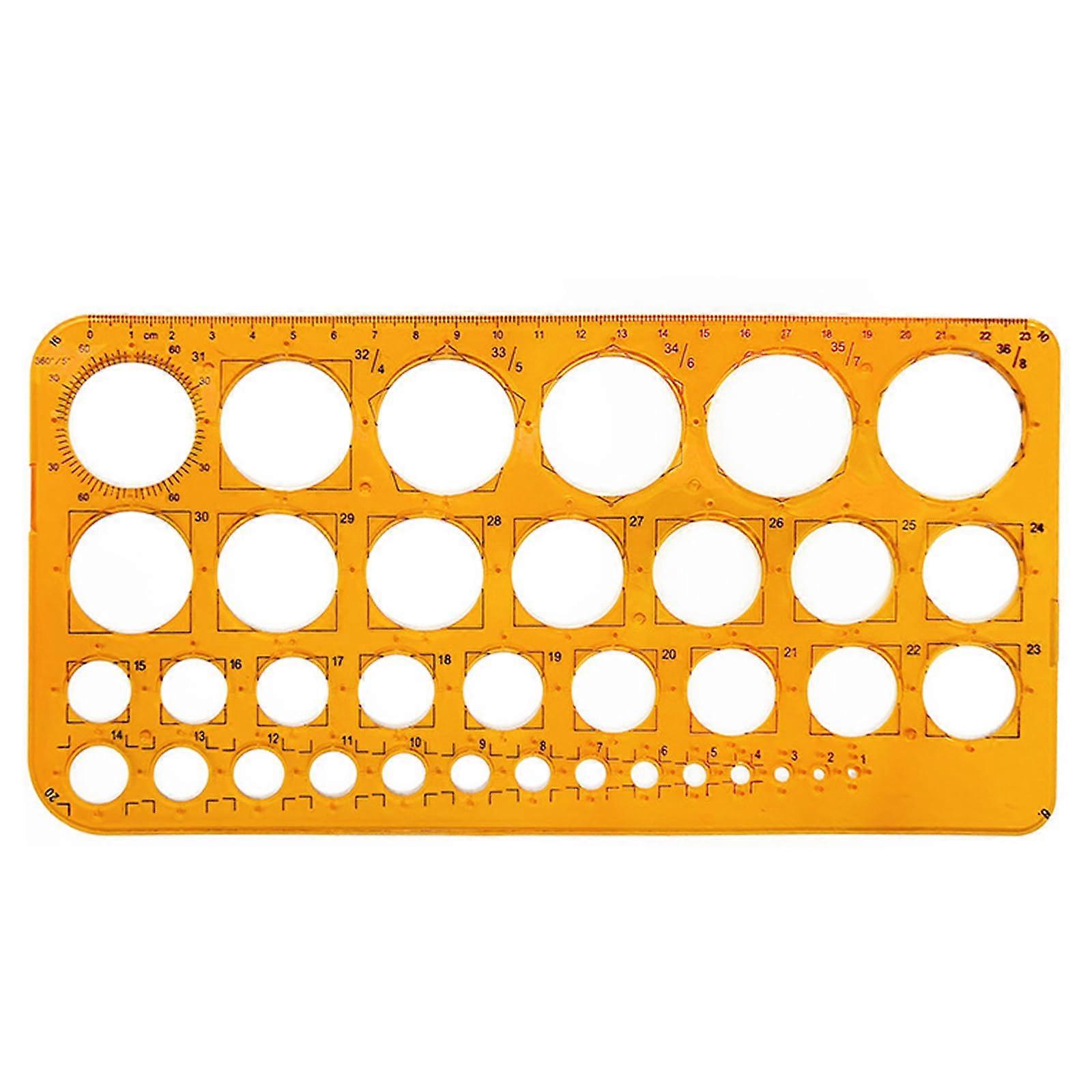 36 Circle Drawing Template with Clear Precision Scale, Durable Plastic Ruler for Design