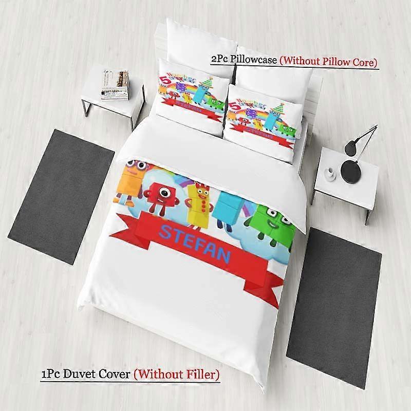 Digital Building Blocks 1-5 Character Pattern Set Soft and Comfortable Bedding Set