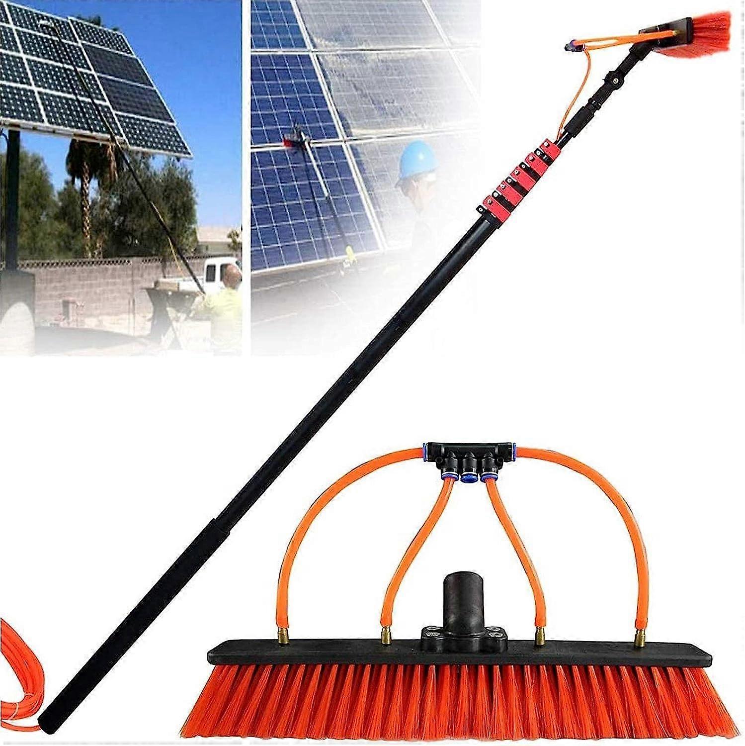 12Ft Water Fed Window Cleaning Pole Kit, Extendable Brush for Solar Panels and Conservatories