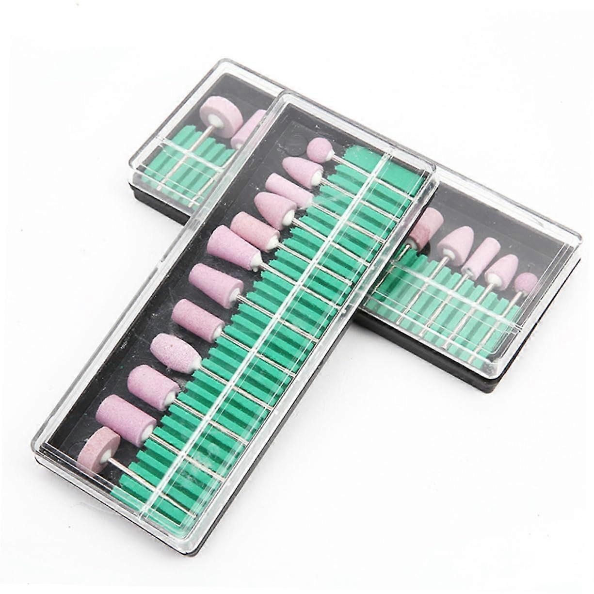 2 Sets Nail Drill Bits Kit Professional Cuticle Bits for Manicure Pedicure with Storage Case