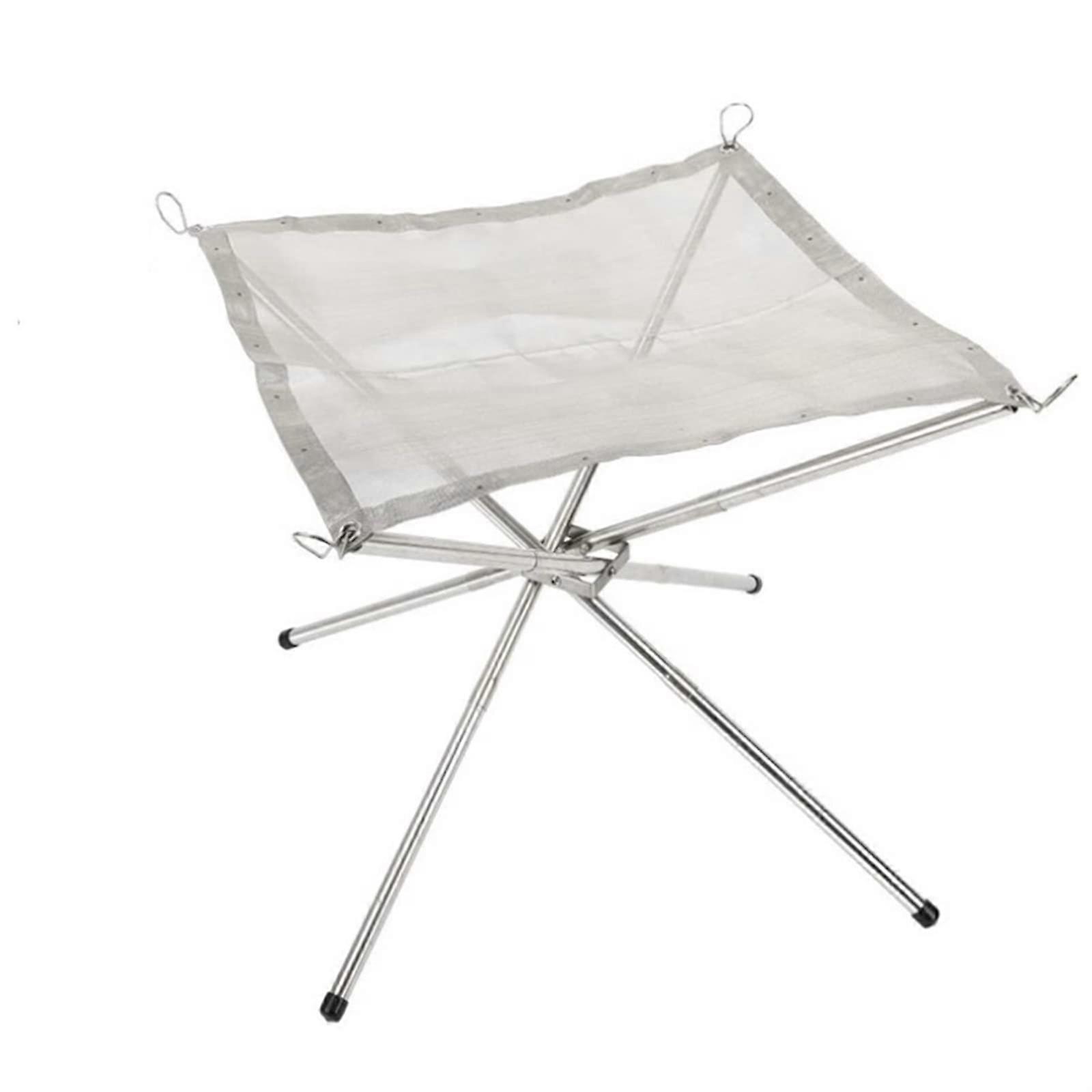 Portable Camping Fire Pit with Foldable BBQ Grill for Outdoor Cooking and Backyard Use