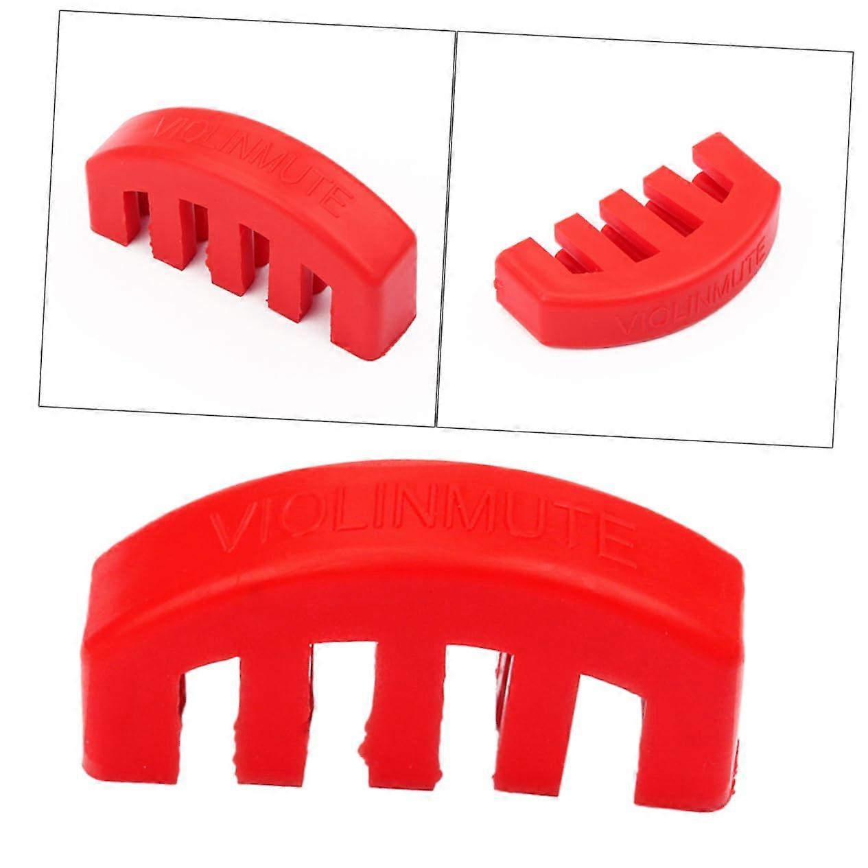 Rubber Violin Practice Mute for Beginners Volume Reduction Easy Fit Scratch Protection Red