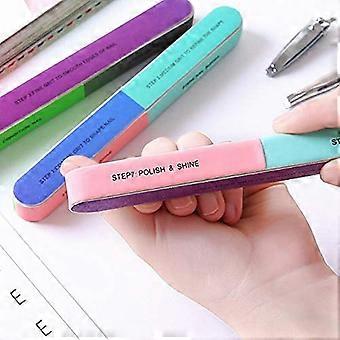 Nail File and Buffer Set 2PCS SixSided Polishing Tool with Creative Printed Design 17.7cm