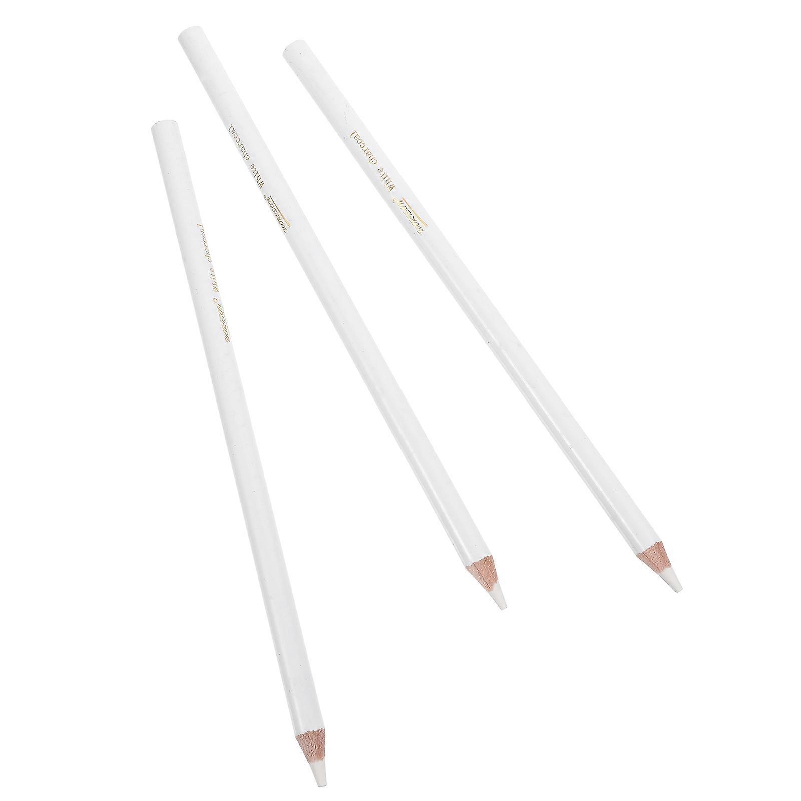 White Charcoal Pencils Sketching Drawing Tools for Artists 3Pcs