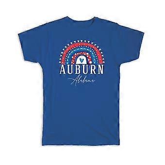 Gift T-Shirt: Auburn Alabama USA Rainbow