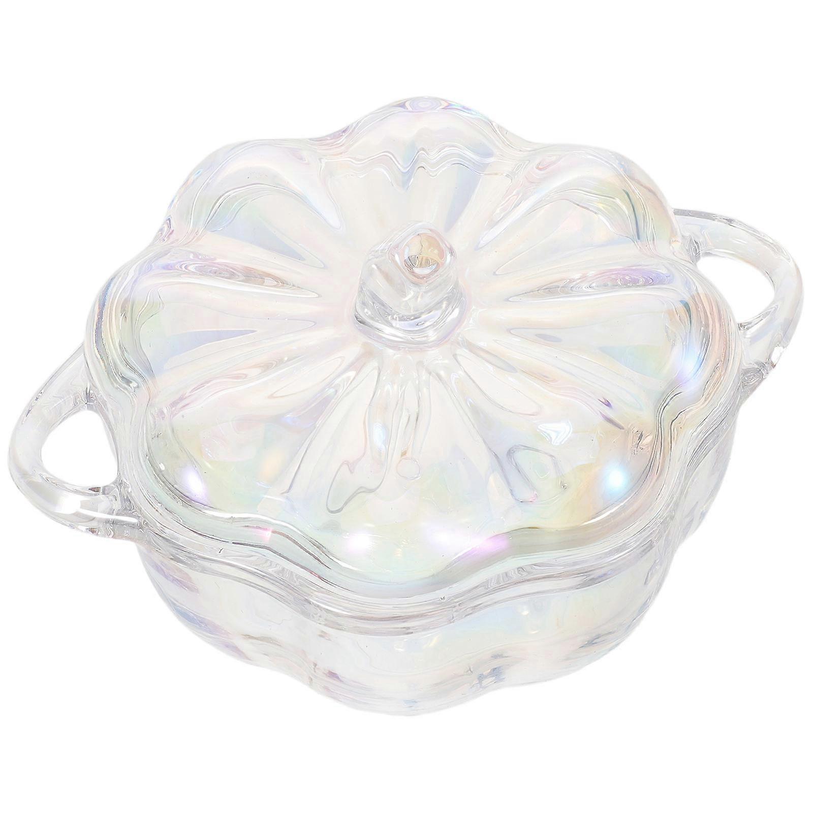 Transparent Glass Pumpkin Candy Jar with Lid for Storage Use Decorative Container