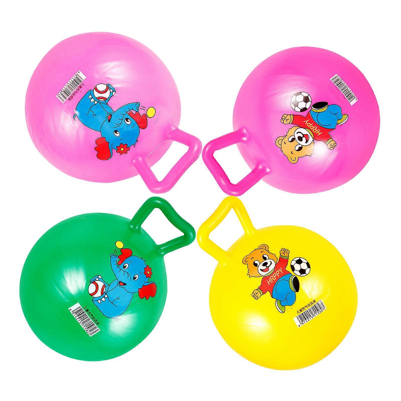 Bounce Balls Jumping Explosion-proof Indoor Play Random Pattern 4Pcs