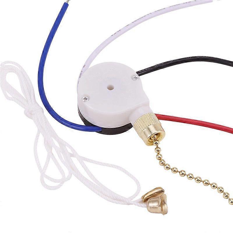 Ceiling Fan Switch Kit 3 Speed 4 Wire,ZE-208S Pull Wire Switch Gold