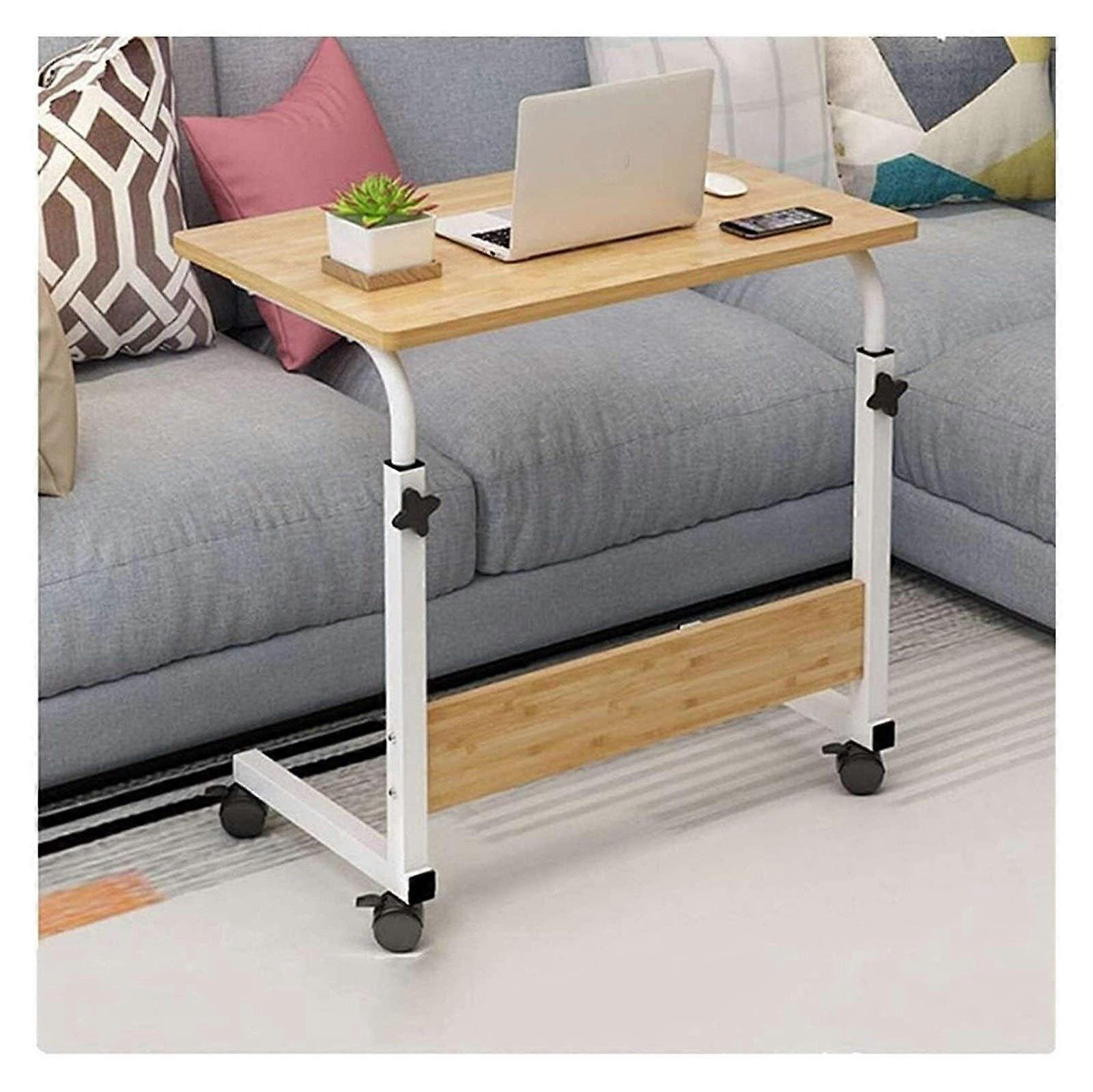 Adjustable Laptop Desk Height Adjustable Overbed Table with Lockable Casters for Bed and Sofa