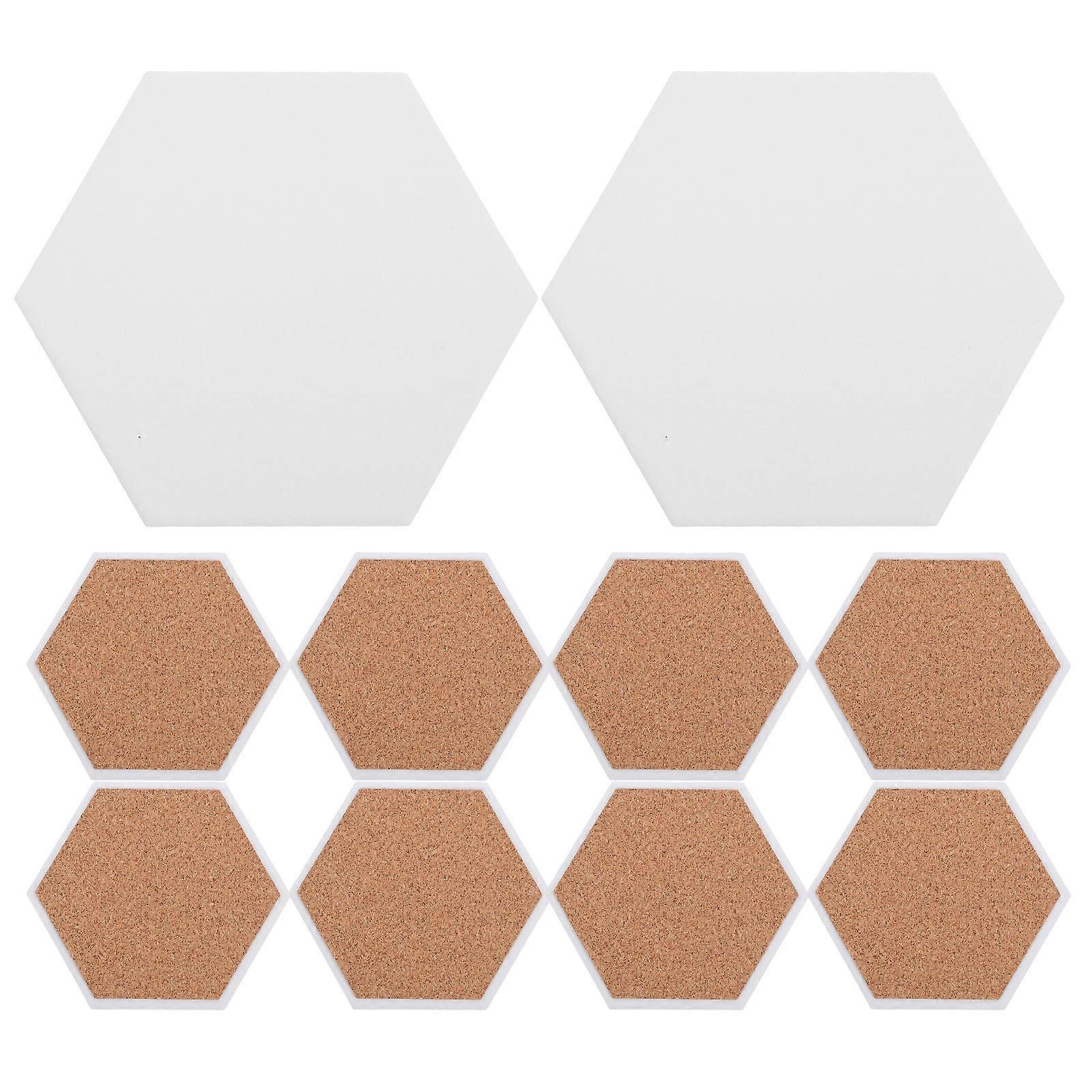 White Ceramic Coasters Hexagonal Blank Heat Transfer Coasters for Holding Cups 10Set