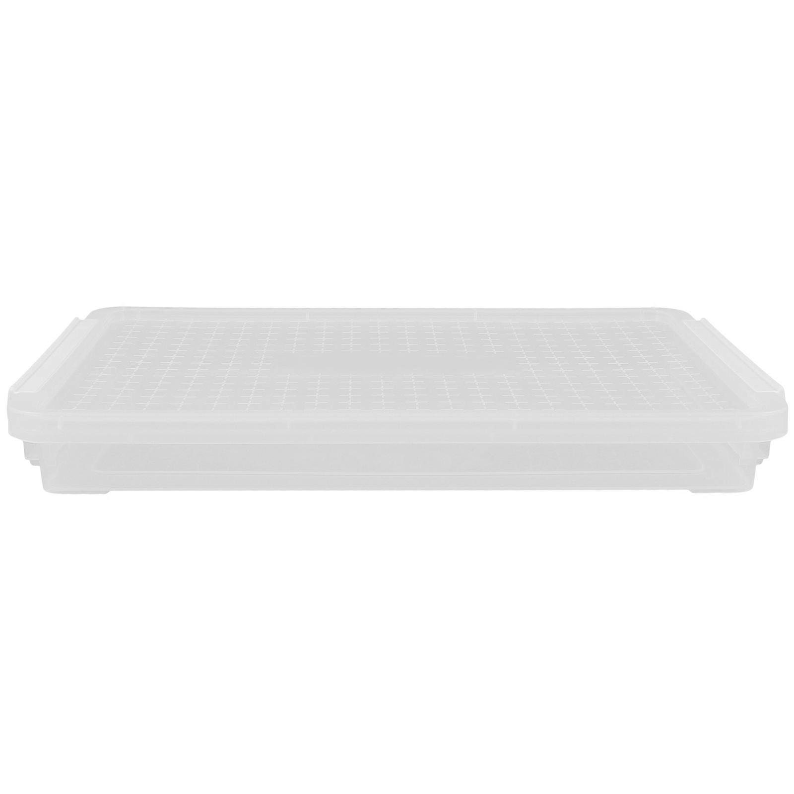 Stackable File Box with Lid for Office Use 3Pcs White PP Material