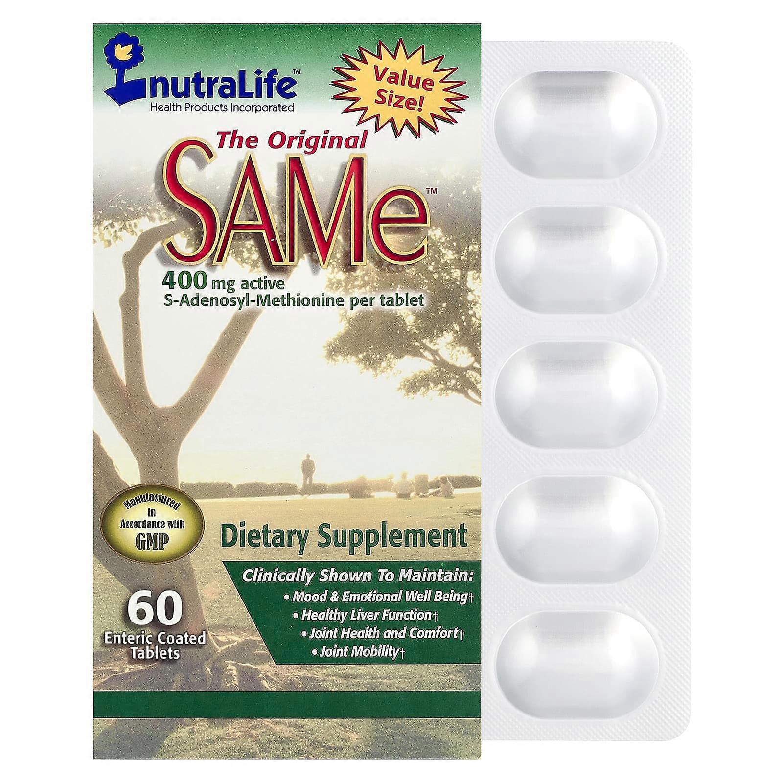 NutraLife, SAMe (Disulfate Tosylate), 400 mg, 60 Enteric Coated Caplets