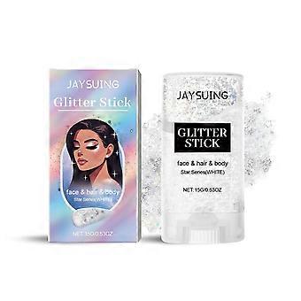 Jaysuing Pailletten-Glitzerstift (Schillerndes Weiß), Party, Tanz, Performance, Make-up, Gesicht, Körper, Schlüsselbein, Highlighter und Glanz