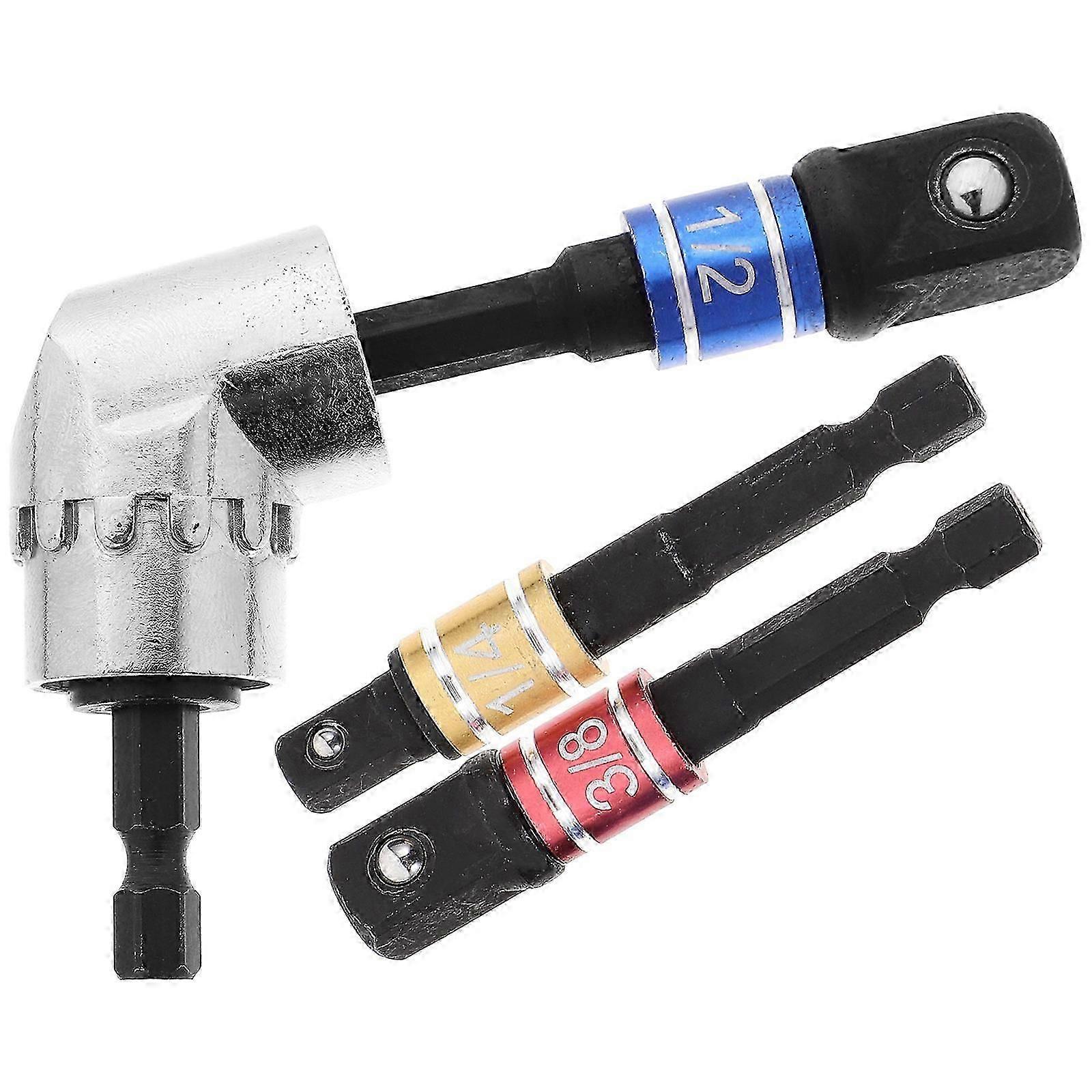 Right Angle Drill Attachment Metal Adapter for Screwdriver Bit 5Sets