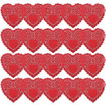 100pcs Delicate Heart Shaped Food Paper Pads Cake Oil Blotting Paper Pads