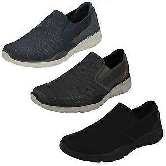 Skechers Equalizer 3.0 Sumnin Herren-Sneaker zum Hineinschlüpfen, Modell 52937 – Anthrazit/Orange (Textil) – UK-Größe 13 – EU-Größe 48,5 – US-Größe 14
