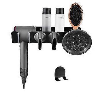 Hair Dryer Holder Black Wall Mounted Hair Dryer Holder, Hair Dryer Holder, Hook Organizer for Dyson Supersonic Hair Dryer